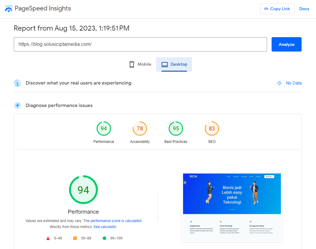 Cara Mengecek Kecepatan Website Mudah Dan Gratis Solusi Cipta Media