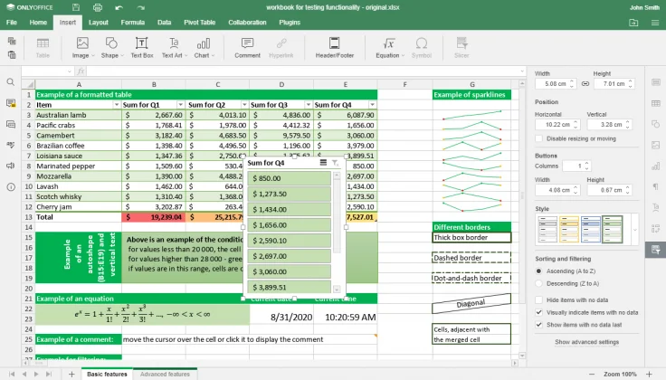 Aplikasi OnlyOffice Spreadsheet