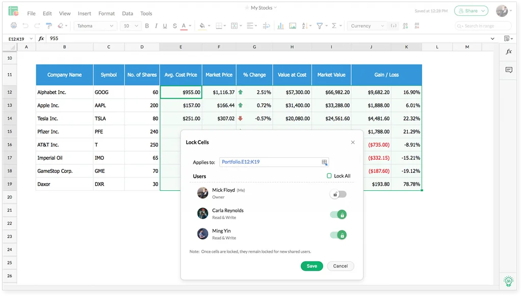 Aplikasi Zoho Sheet